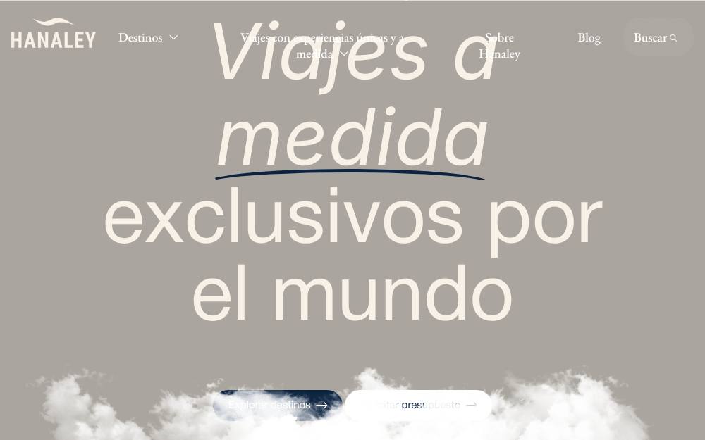 Portada de la web de Hanaley