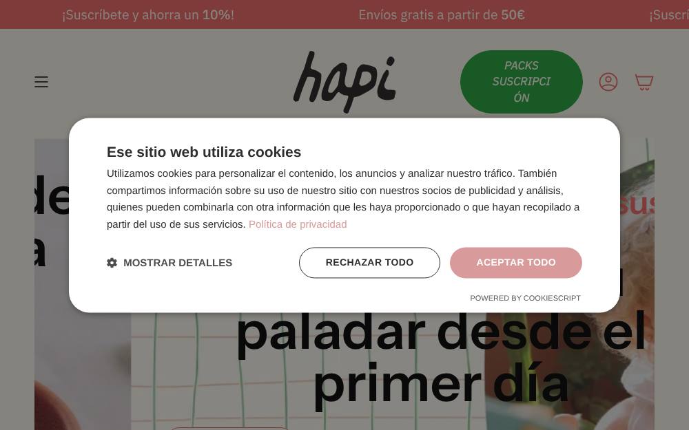 Portada de la web de Hapi
