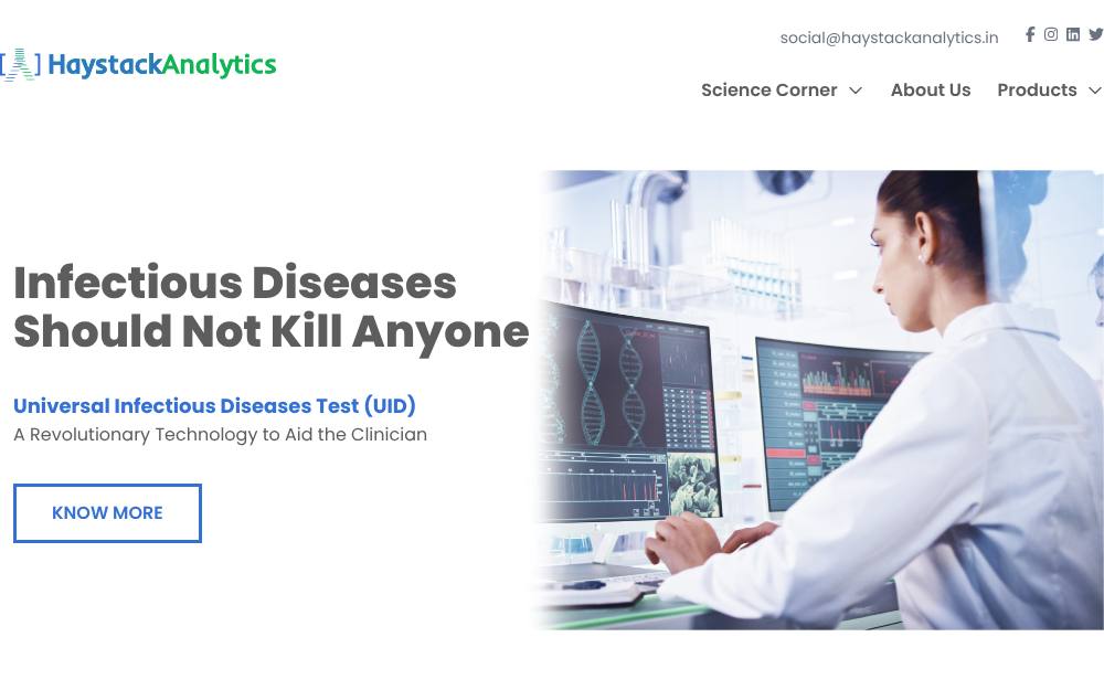 Portada de la web de Haystack Analytica