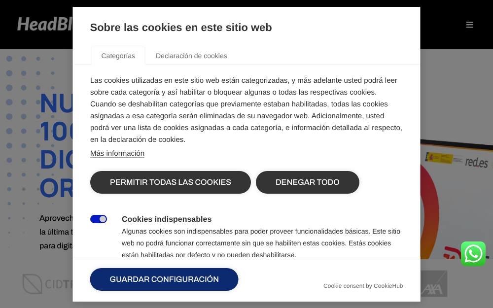 Portada de la web de Headblue Marketing