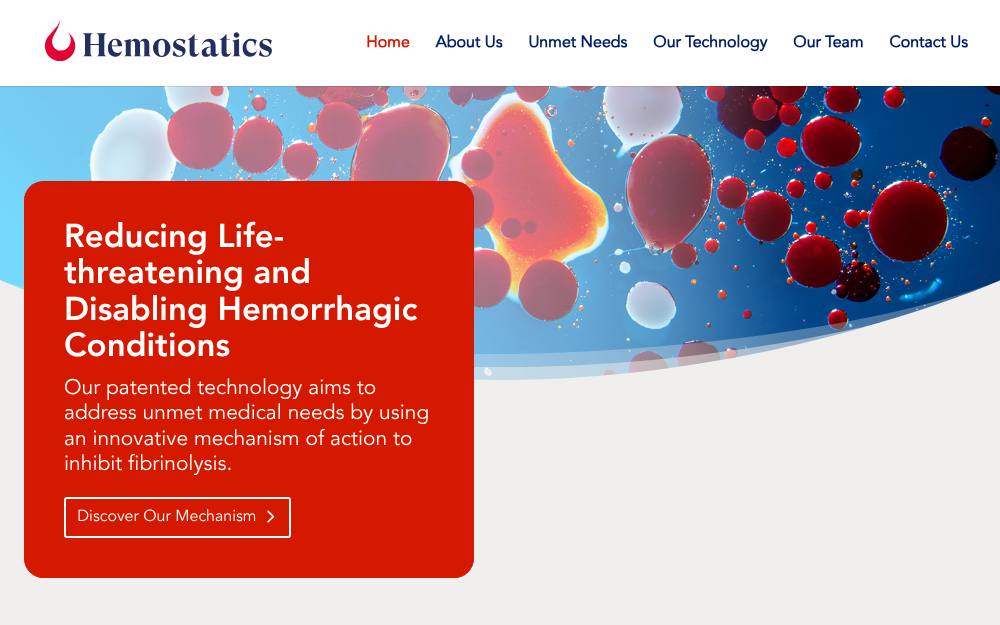 Portada de la web de Hemostatics