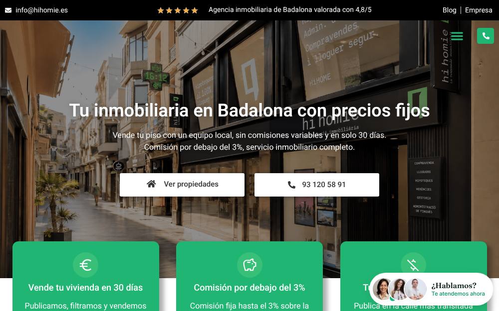 Portada de la web de Hi Homie