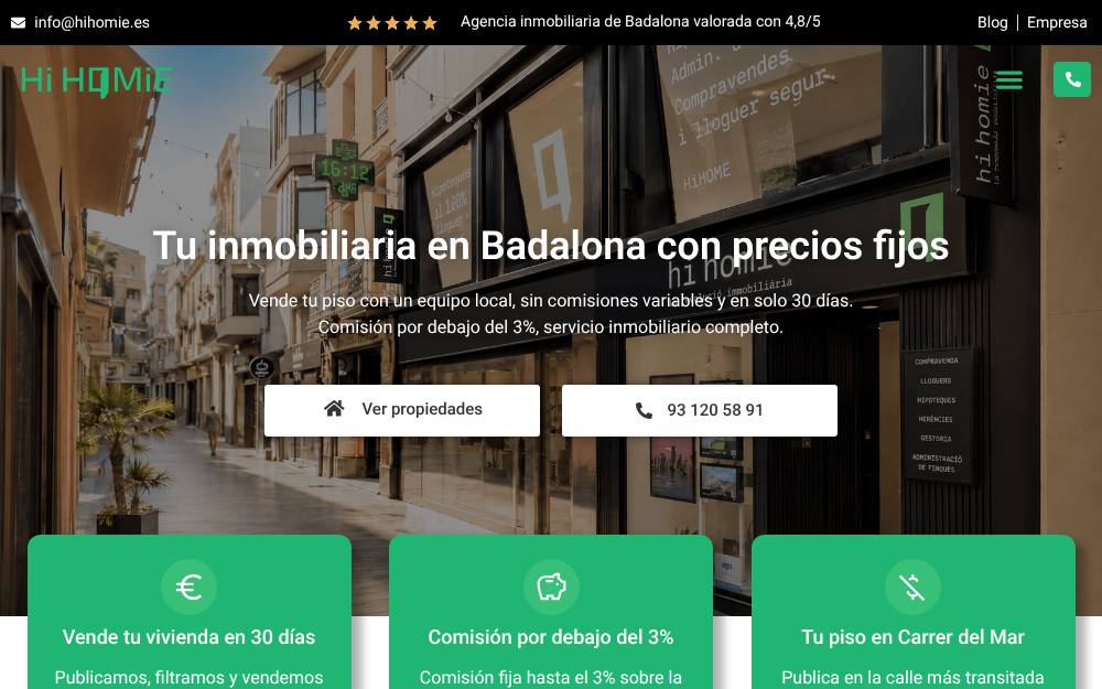 Portada de la web de Hi Homie