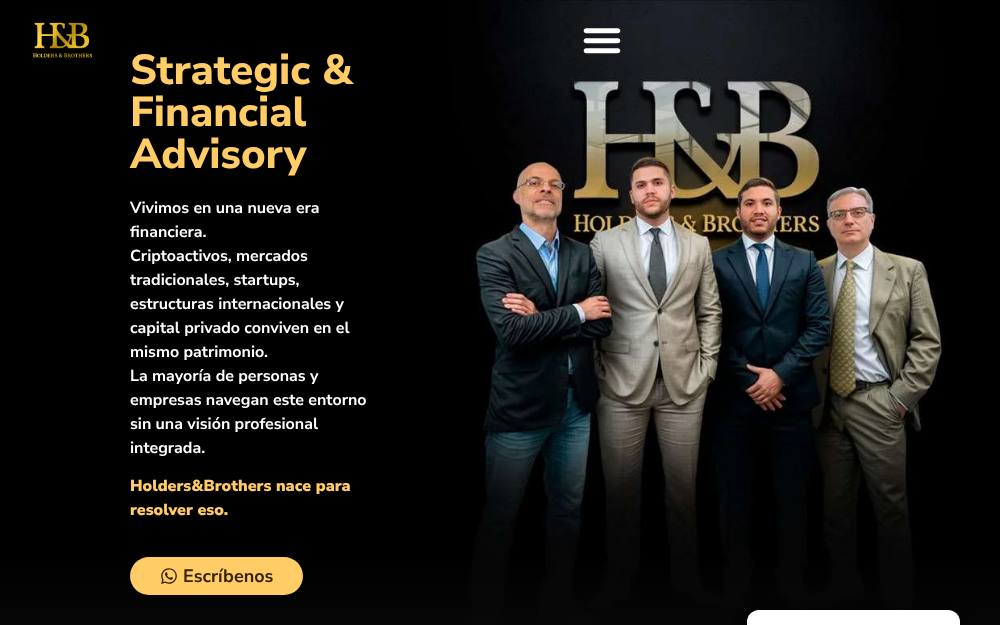 Portada de la web de Holders&Brothers