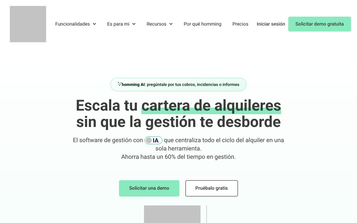 Portada de la web de Homming