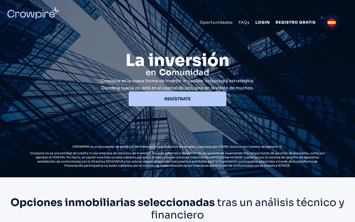 Portada de la web de Housers (ahora Crowpire)