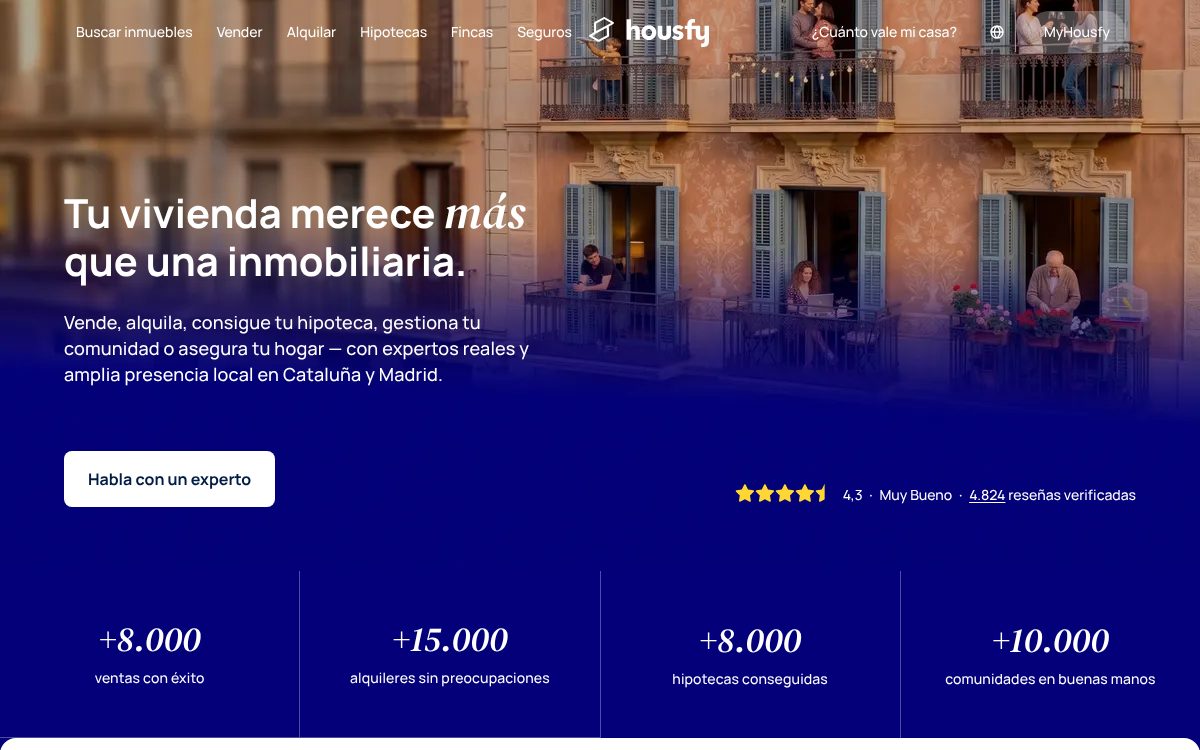 Portada de la web de Housfy