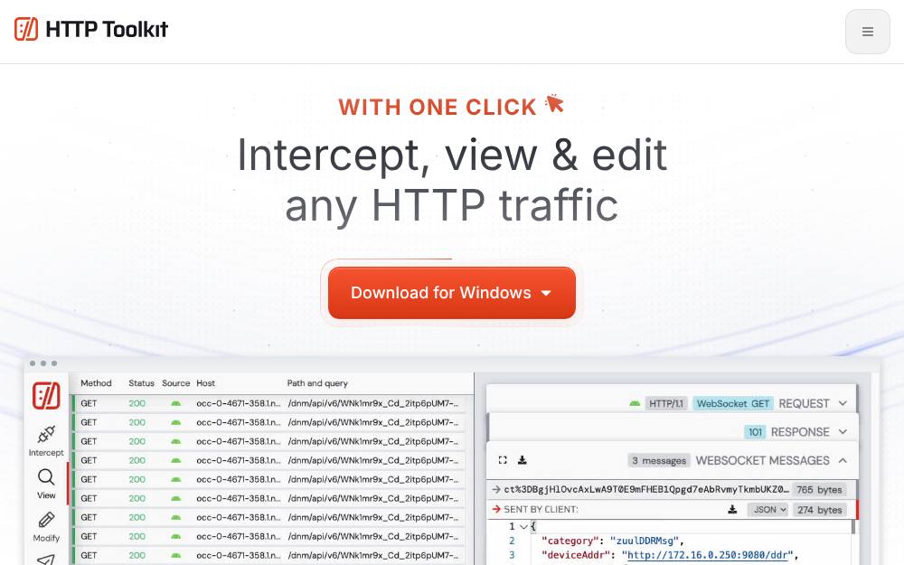 Portada de la web de Http Toolkit