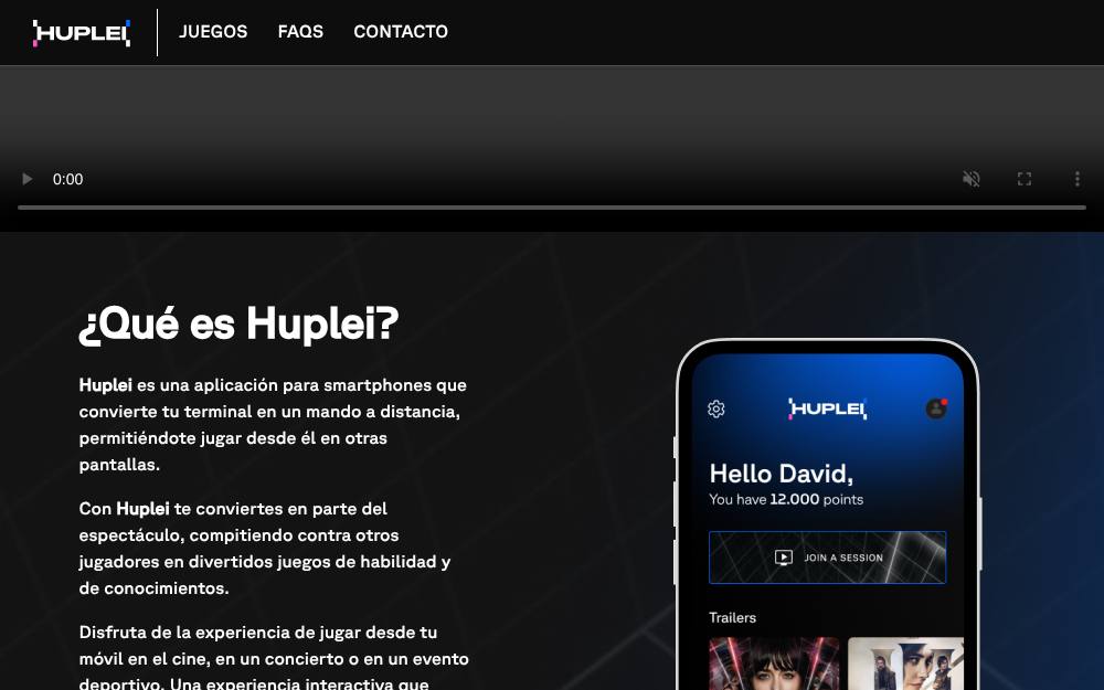 Portada de la web de Huplei