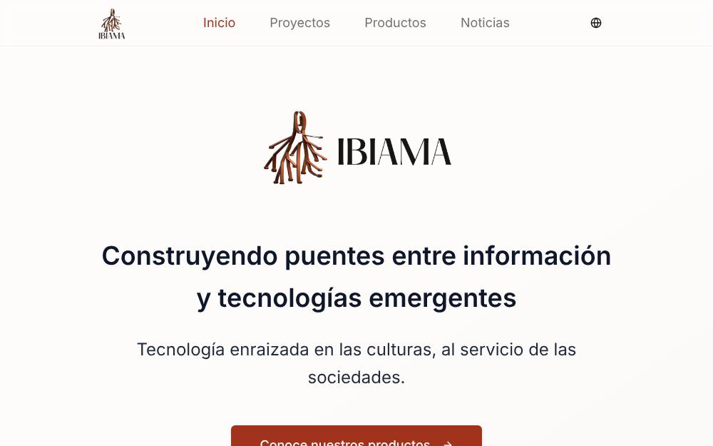 Portada de la web de Ibiama Arte Tecnología
