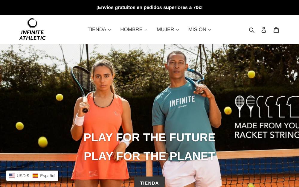 Portada de la web de Infinite Athletic