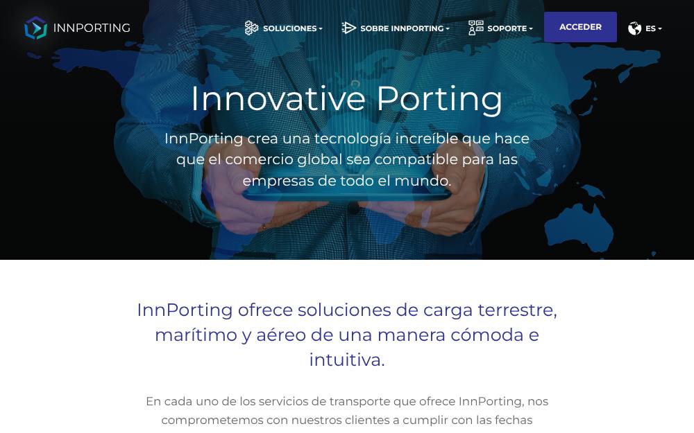 Portada de la web de Innporting