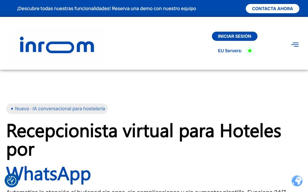 Portada de la web de Inroom