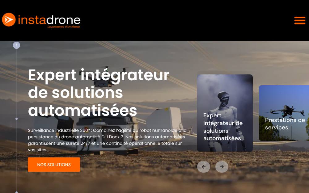 Portada de la web de Instadrone