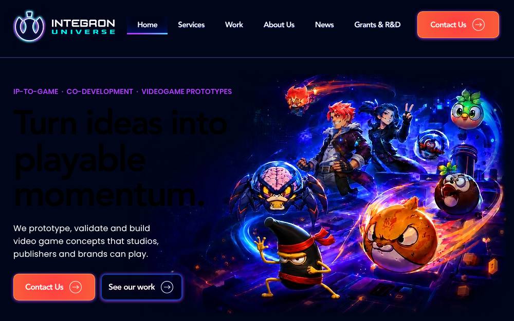 Portada de la web de Integron Universe