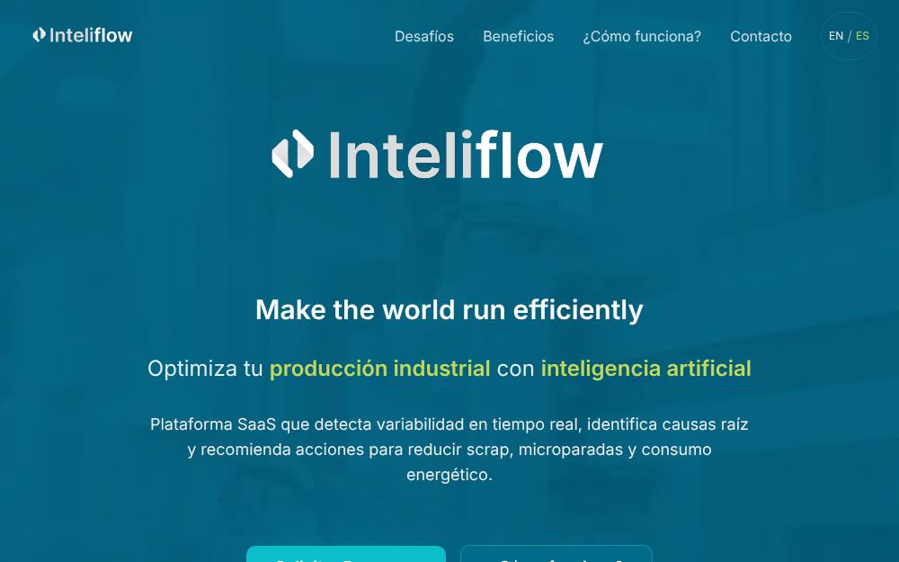 Portada de la web de Inteliflow