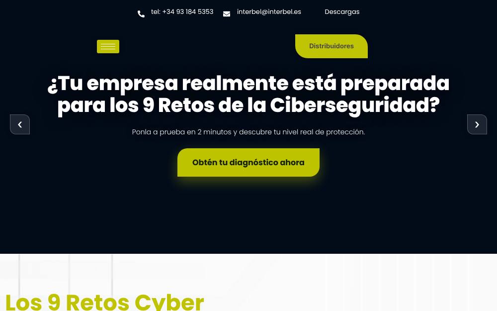 Portada de la web de Interbel