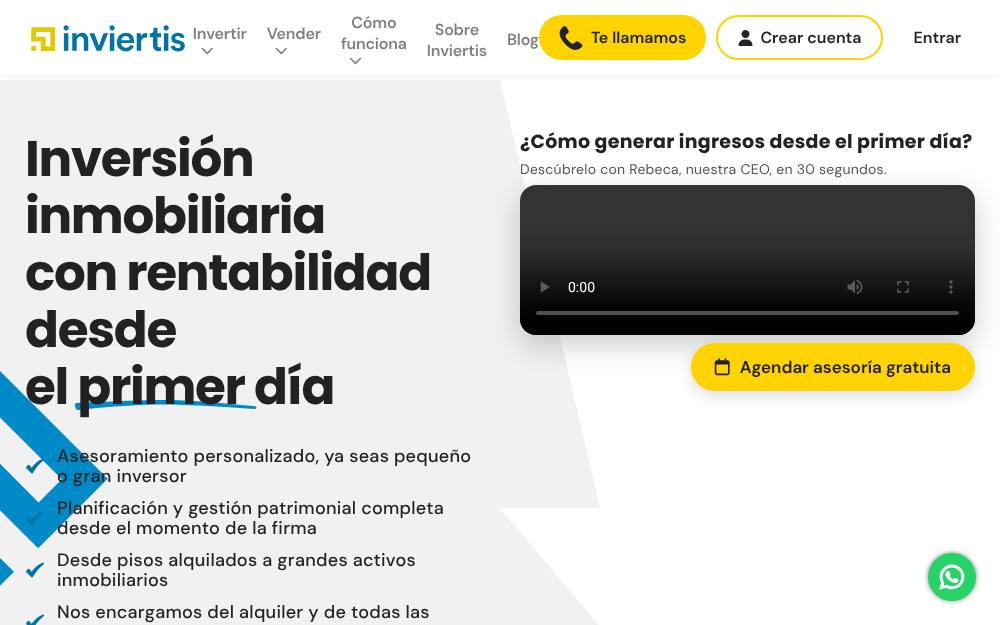 Portada de la web de Inviertis