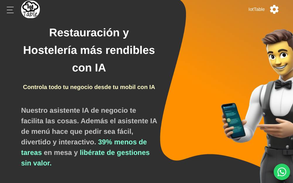 Portada de la web de Iottable
