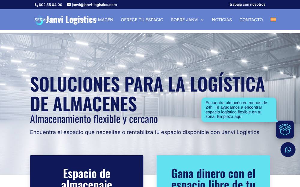 Portada de la web de Janvi Espais Sl