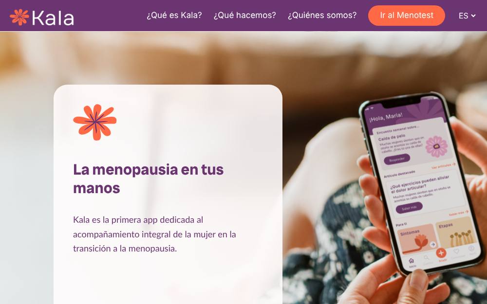 Portada de la web de Kala Health