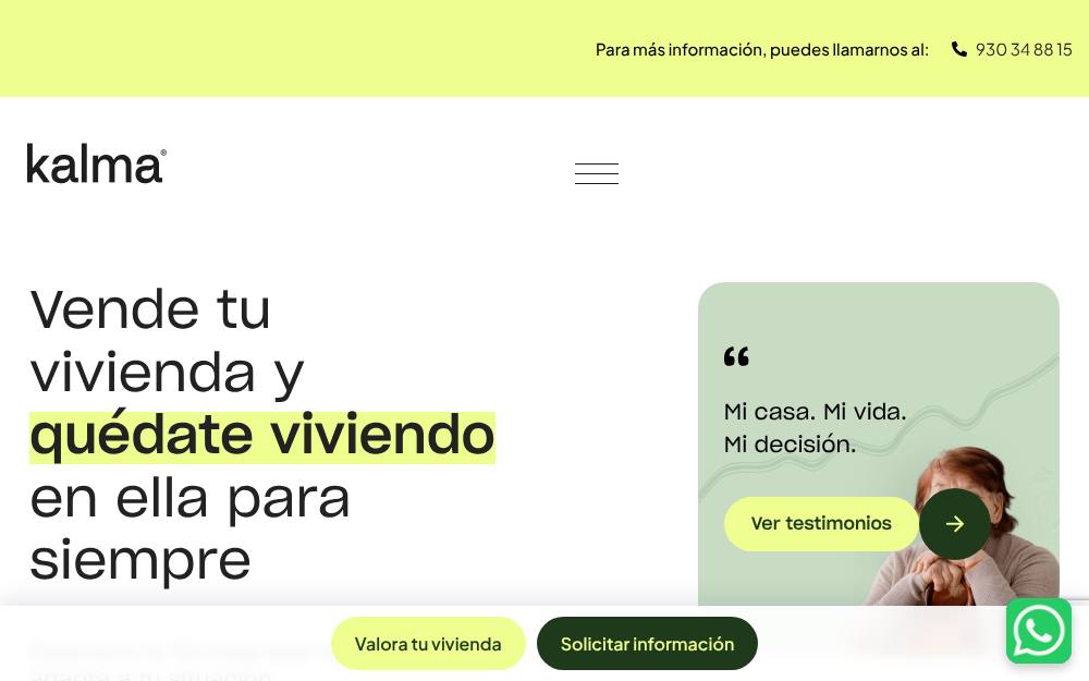 Portada de la web de Kalma