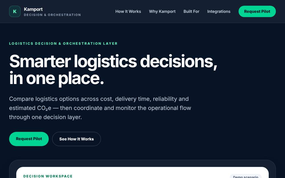 Portada de la web de Kamport