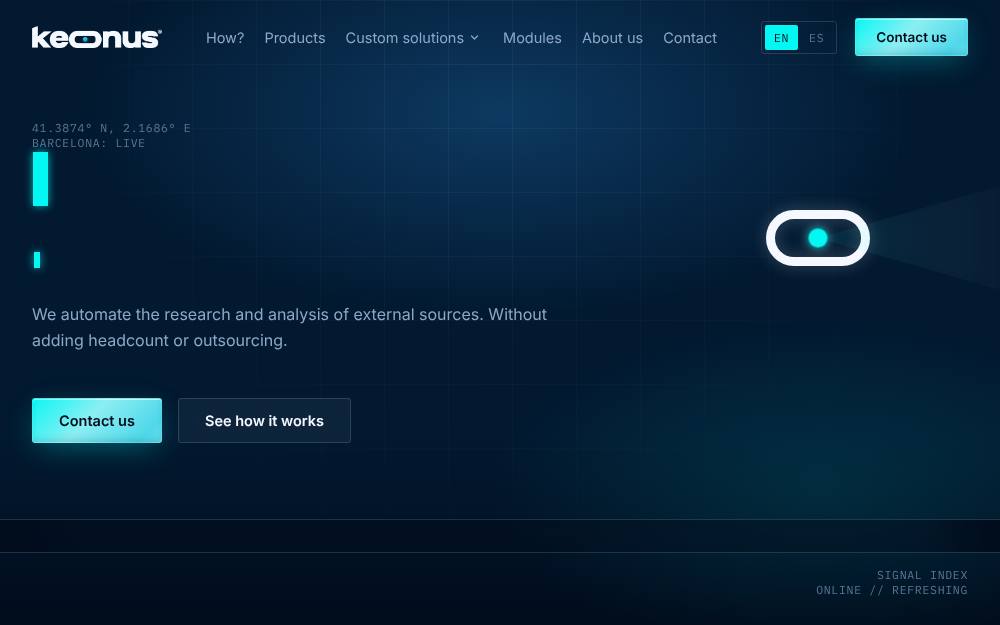 Portada de la web de Keonus