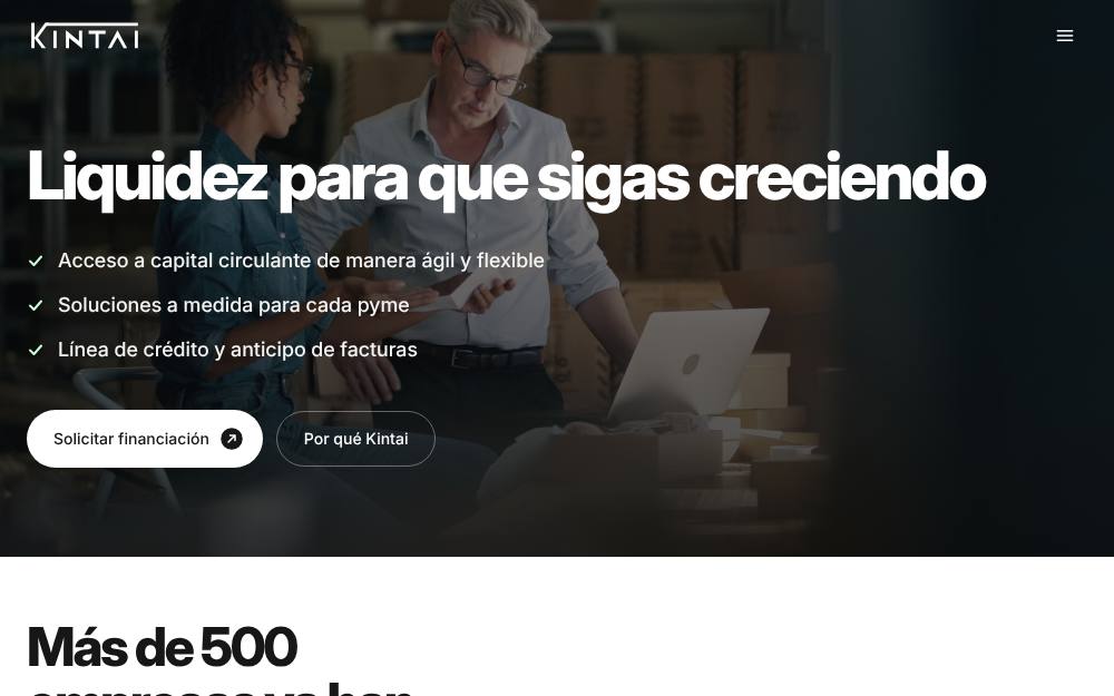 Portada de la web de Kintai