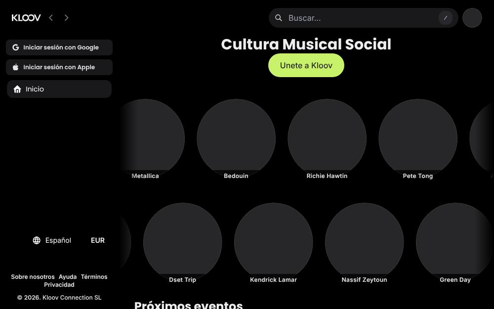 Portada de la web de Kloov