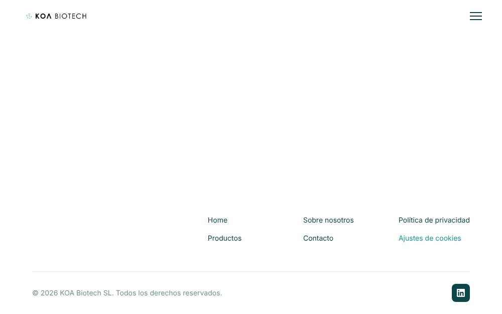 Portada de la web de Koa Biotech