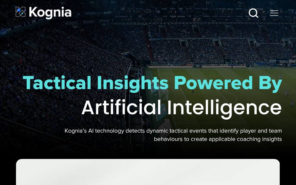 Portada de la web de Kognia Sports Intelligence