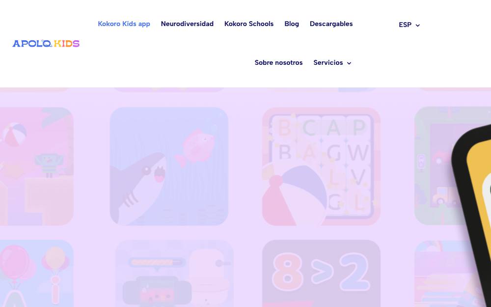Portada de la web de Kokoro Kids