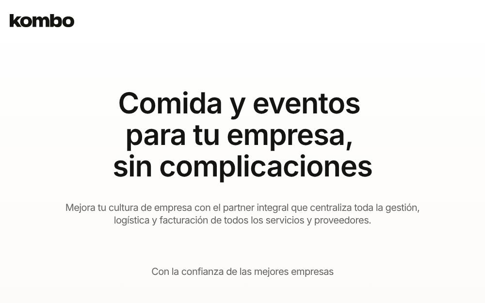 Portada de la web de Kombo