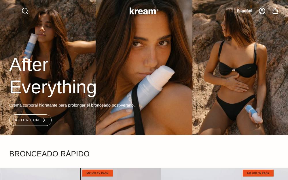 Portada de la web de Kream
