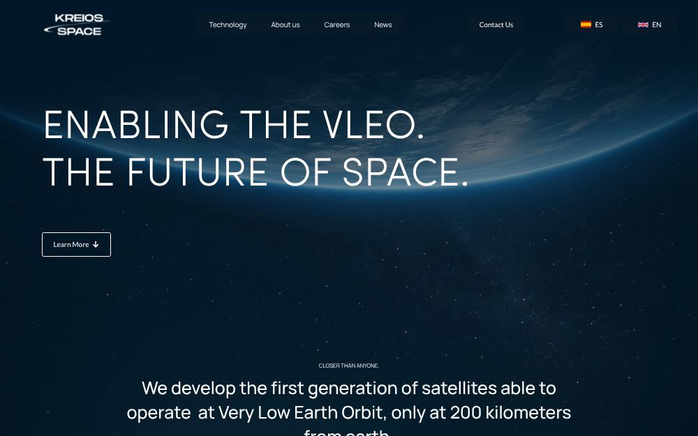 Portada de la web de Kreios Space