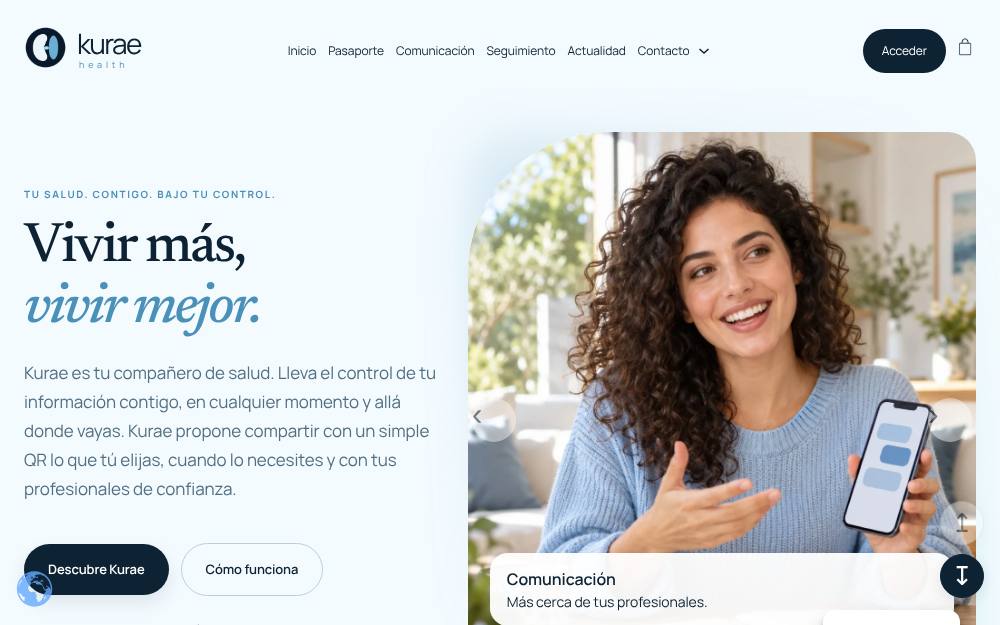 Portada de la web de Kurae Health