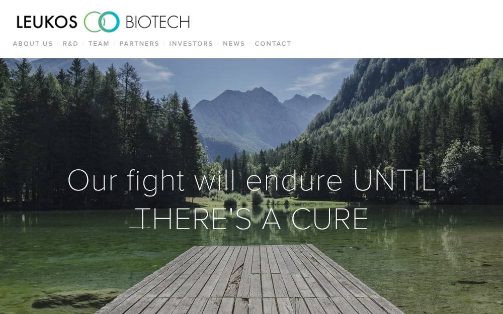 Portada de la web de Leukos Biotech