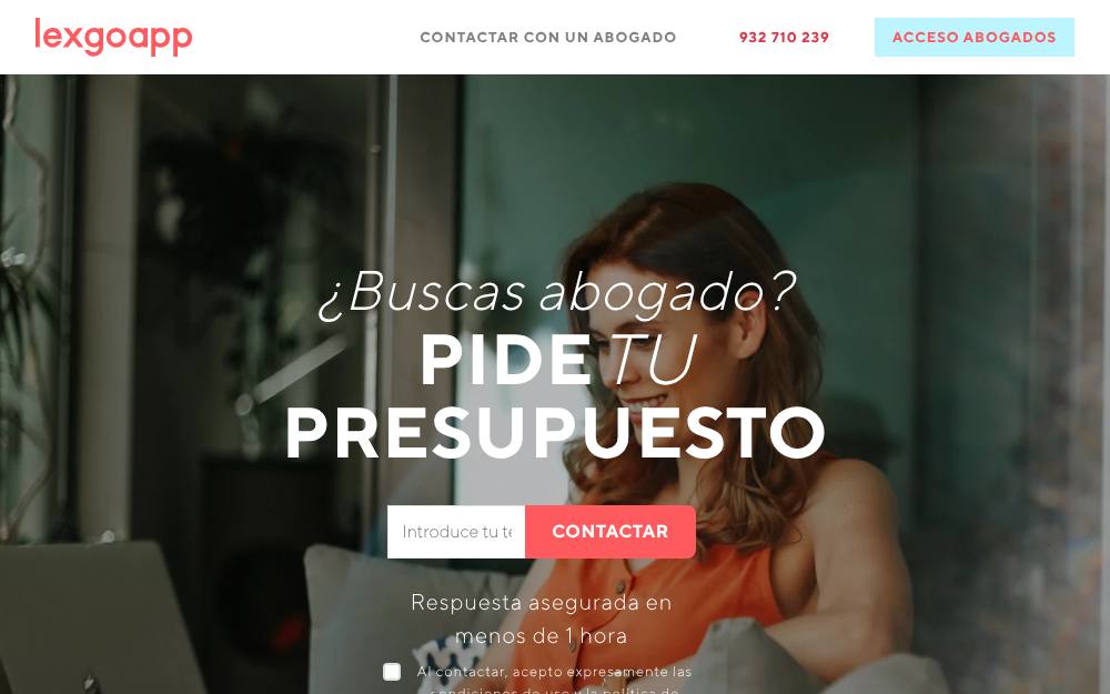 Portada de la web de Lexgo