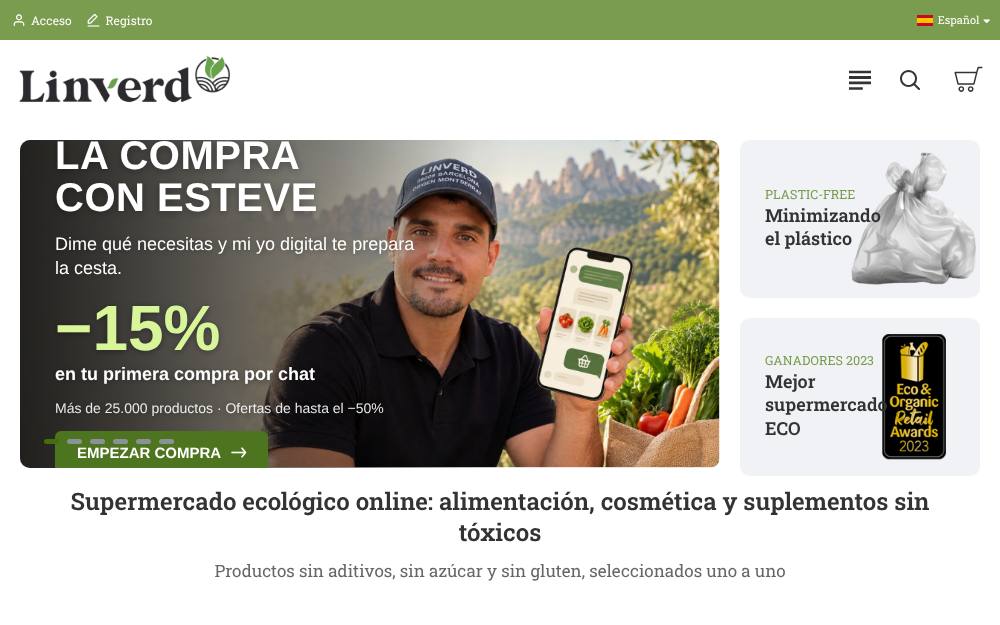 Portada de la web de Linverd