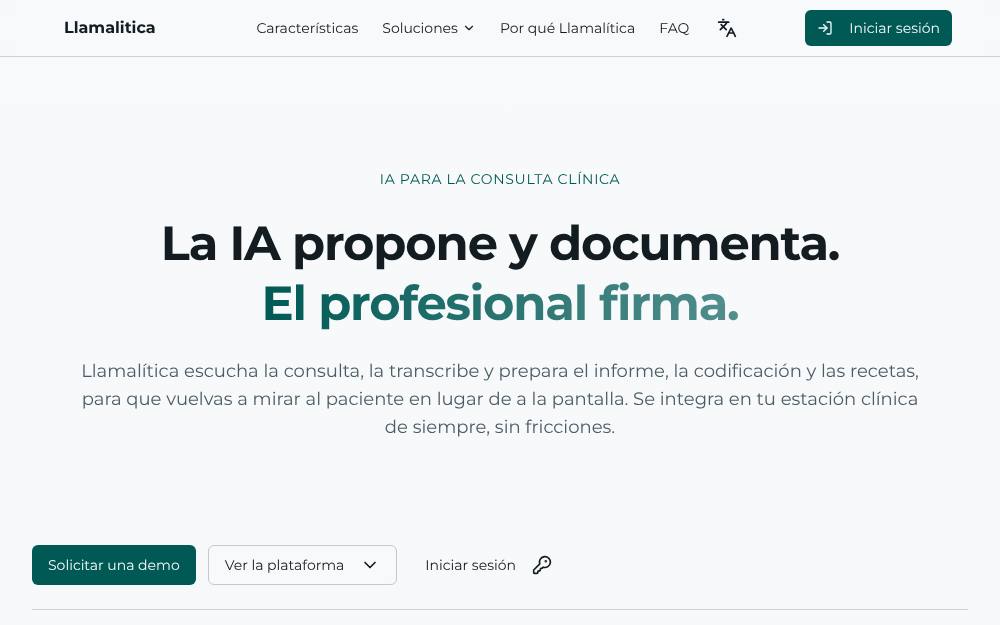 Portada de la web de Llamalitica