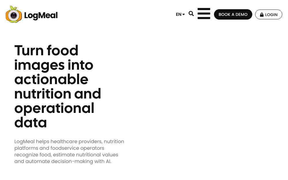 Portada de la web de Logmeal