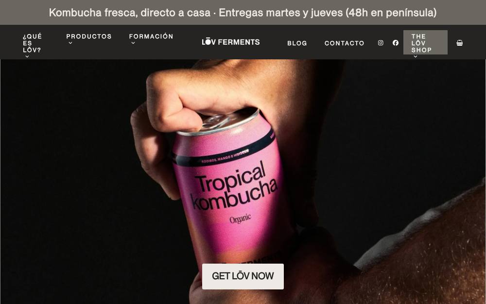Portada de la web de Lov Ferments