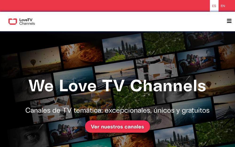 Portada de la web de Love Tv Channels