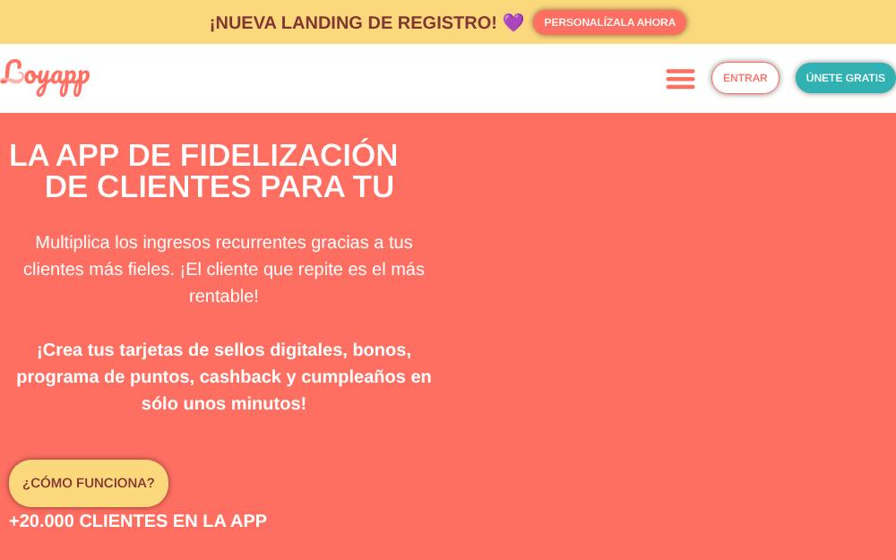Portada de la web de Loyapp