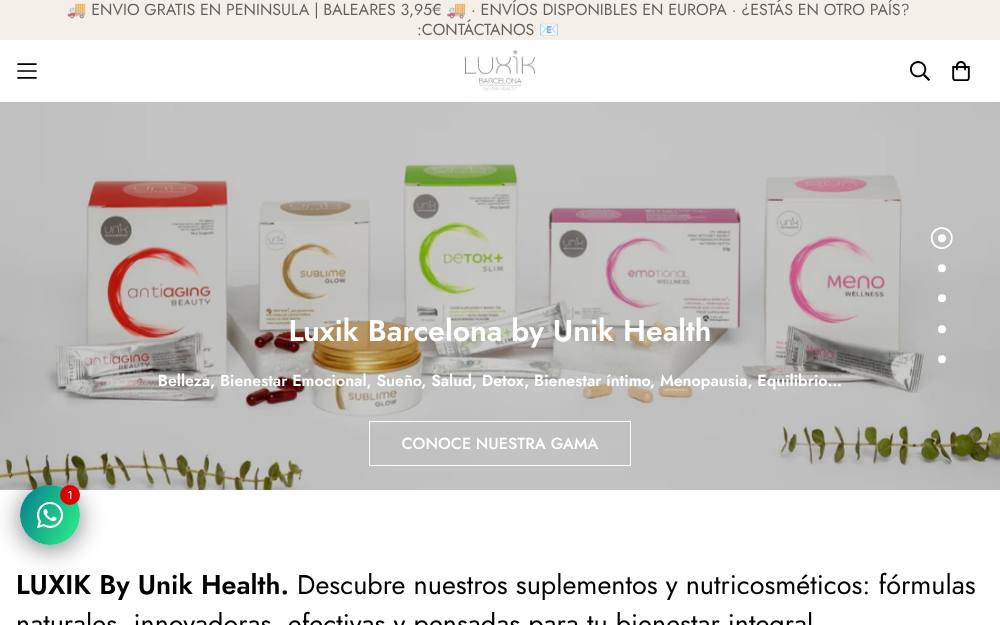 Portada de la web de Luxik Barcelona