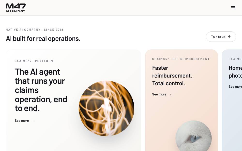 Portada de la web de M47 Ai Company