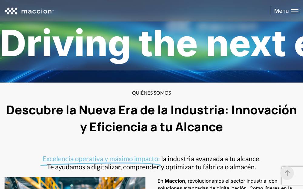 Portada de la web de Maccion