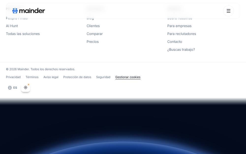 Portada de la web de Mainder