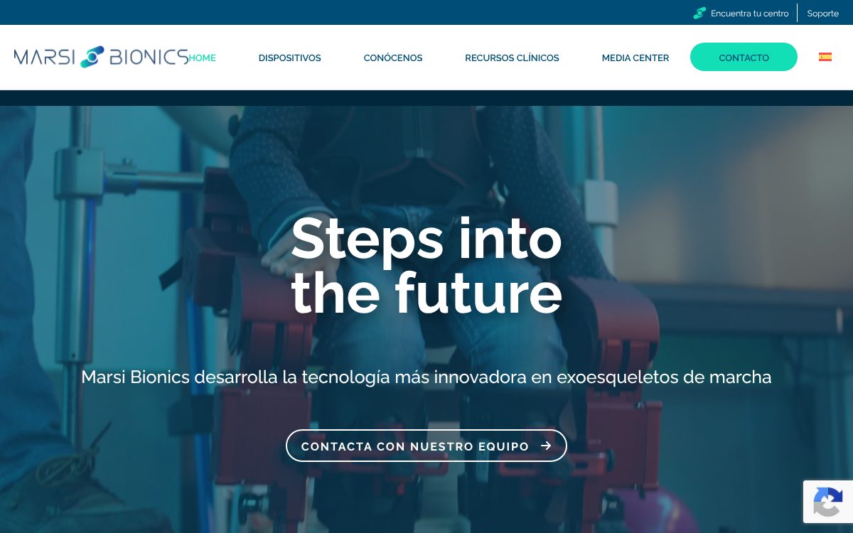 Portada de la web de Marsi Bionics